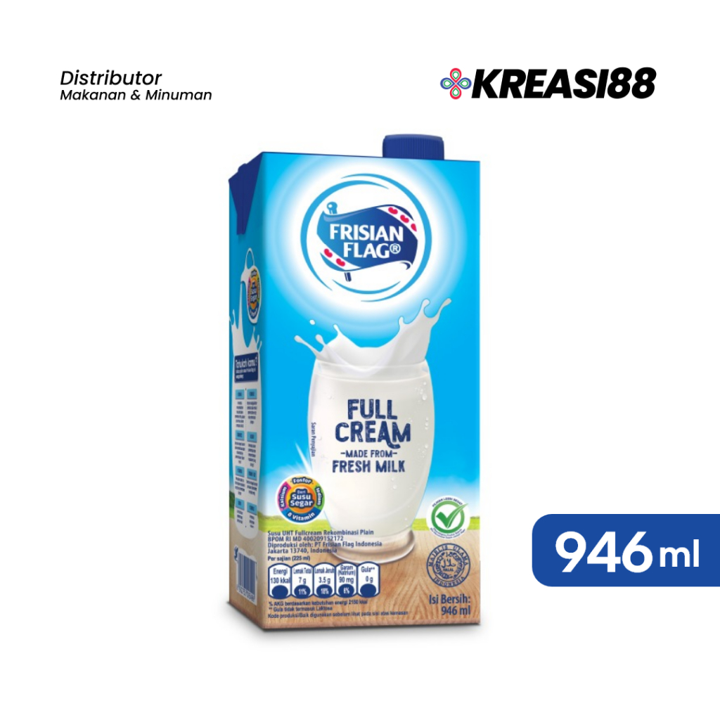 

FRISIAN FLAG UHT FULL CREAM 946 ML / SUSU UHT