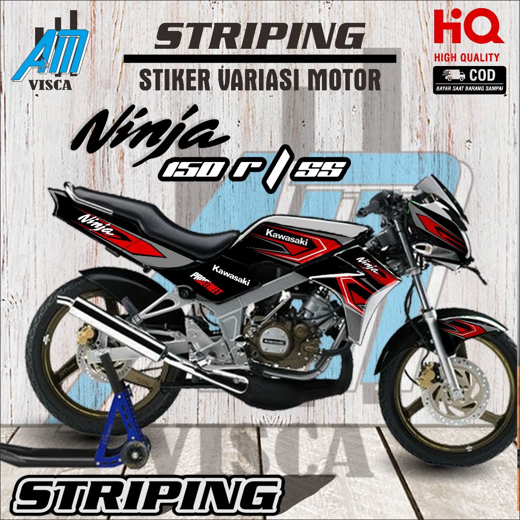 Striping Ninja R / Ninja SS Stiker Variasi Motor Kawasiki Ninja R / Ninja SS Motif Racing