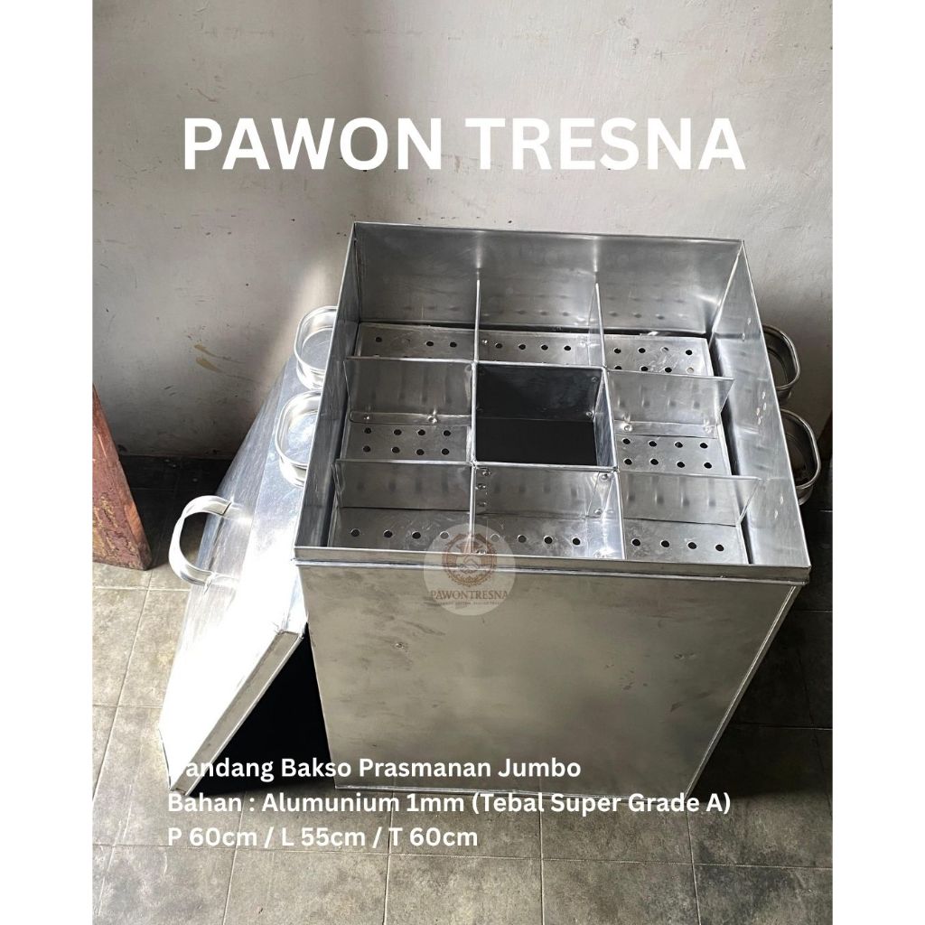 Dandang Bakso Kotak Premium Alumunium Super Tebal Grade A 1mm Jumbo Prasmanan