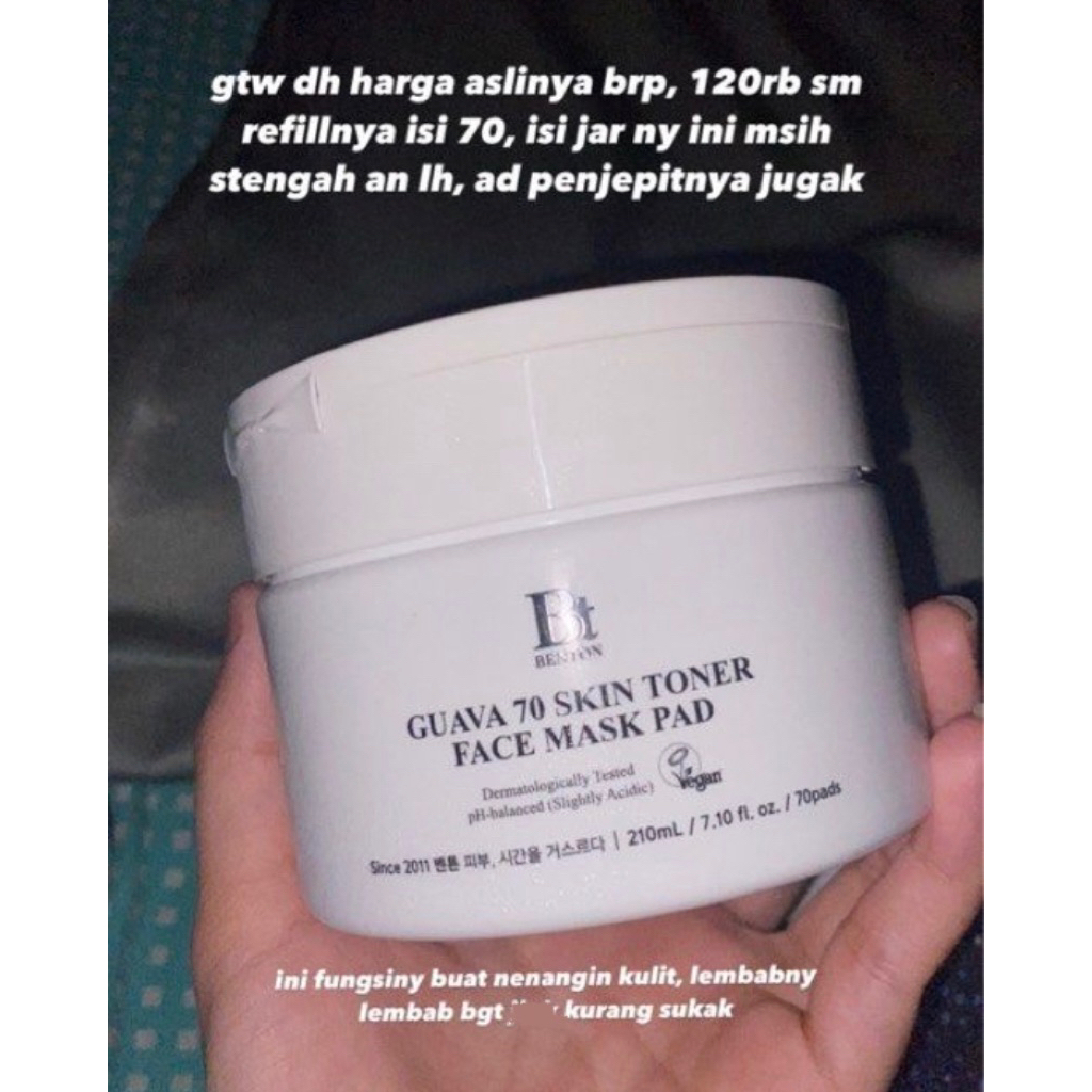 (+ refill) Benton Guava 70 Skin Toner Pad