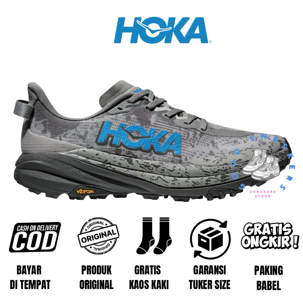Sepatu Running Trailrun Hiking Hoka Original Hoka Speedgoat 6 Galactic Grey