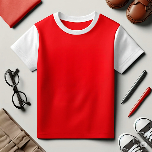 Kaos Anak Laki Laki Perempuan Polos Merah Putih Ideal Usia 2-16Tahun Kaos Unisex Cowok Cewek