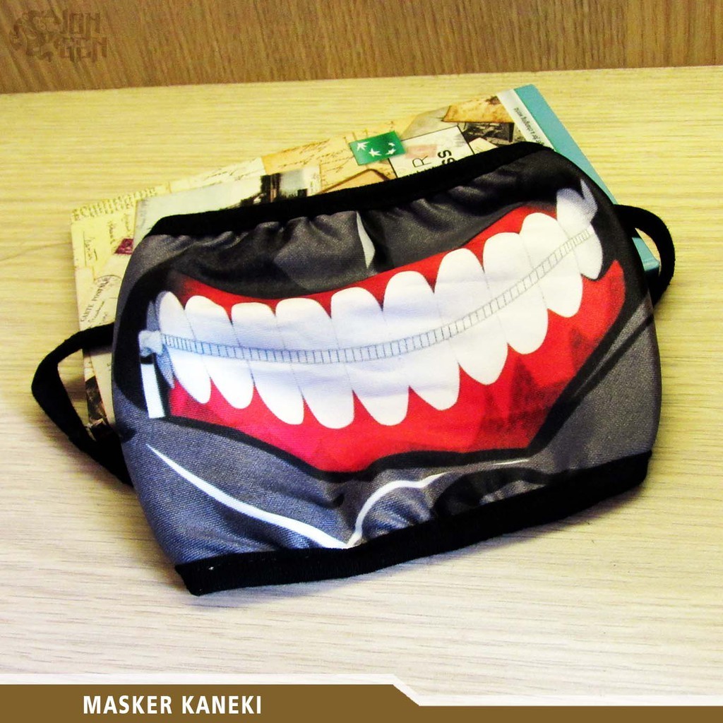 Masker Anime Kaneki Ken / Topeng Wajah Cosplay Karakter Tokyo Ghoul Fashion Wibu
