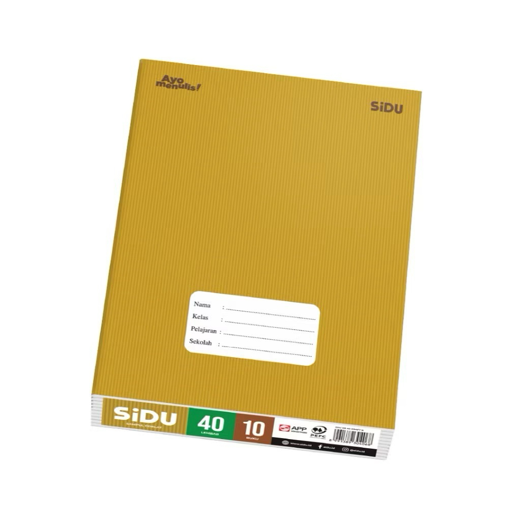 

ATR - Sidu Kraft 40 Lembar 1 Pack 10 Buku Tulis / Sampul Coklat