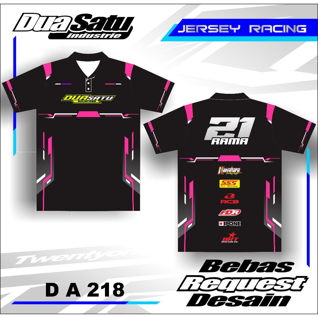 (DA218) JERSEY RACING kaos baju jersey racing custom full printing jersey balap jersey bisa ubah nam