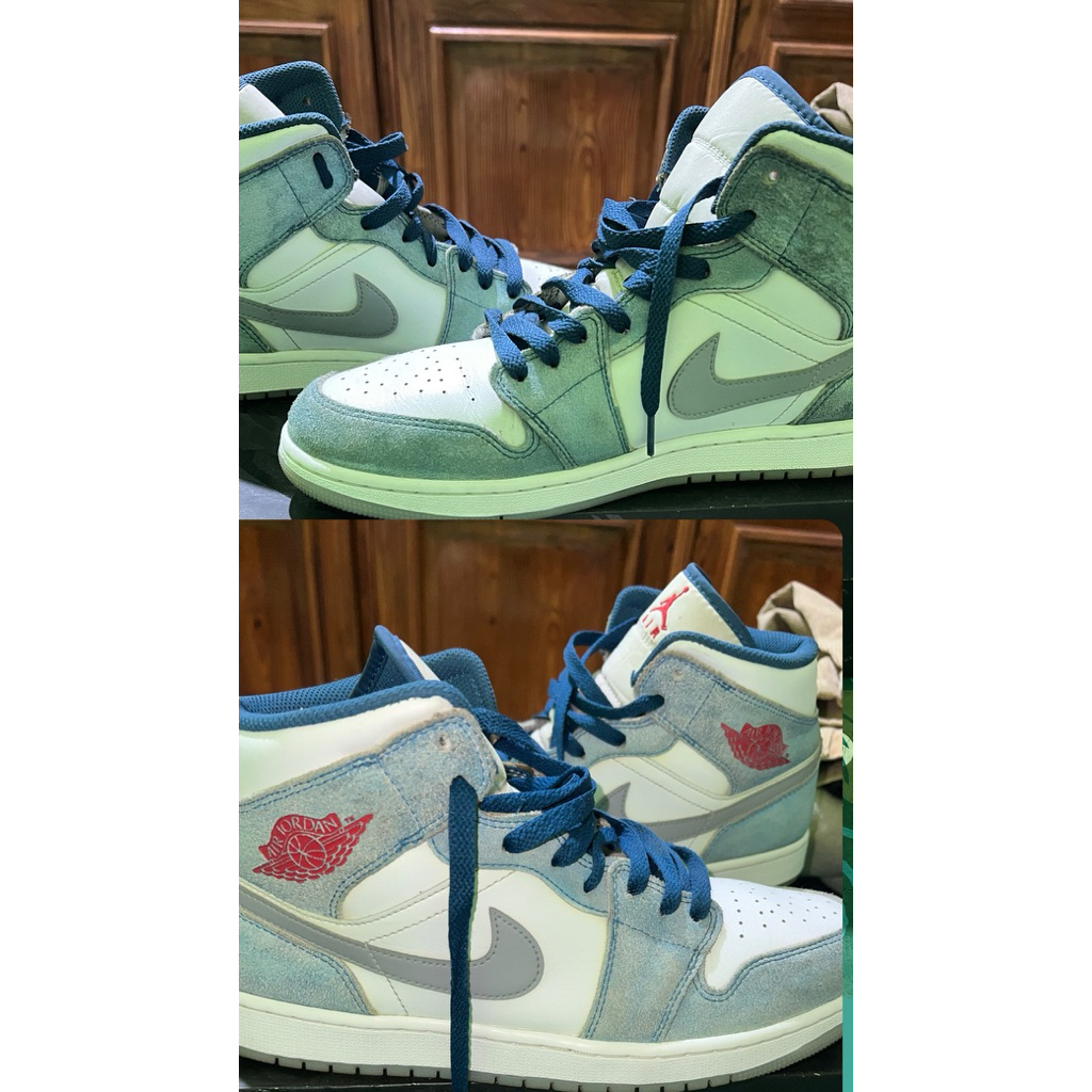 Jordan 1 Mid French Blue Fire Red