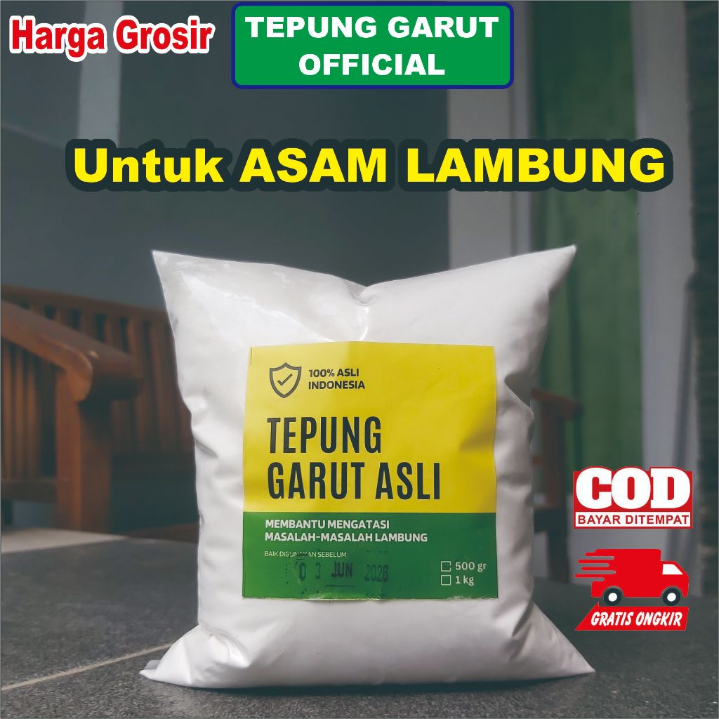 

tepung garut 500gr / tepung pati garut / tepung garut / pati garut / aroowroot / aroowroot powder / tepung pati garut / jengkirut / irut
