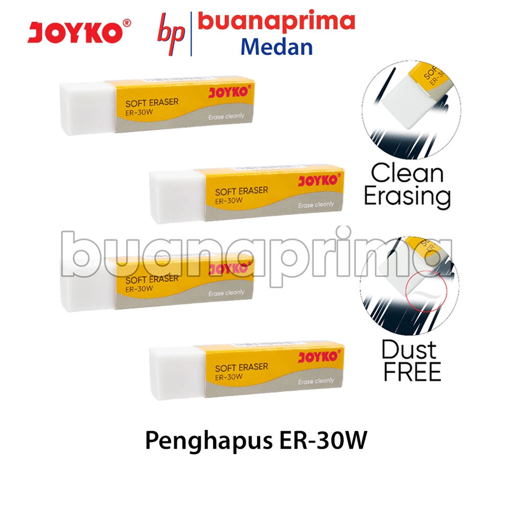 

Penghapus JOYKO ER-30W ECERAN Stip Putih Panjang Pensil Eraser Setip Per Pcs