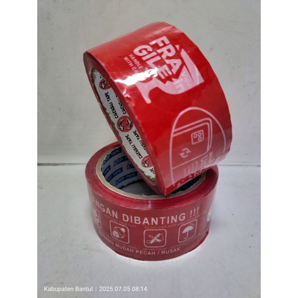 

lakban solasi fragile paking 100 yard merah