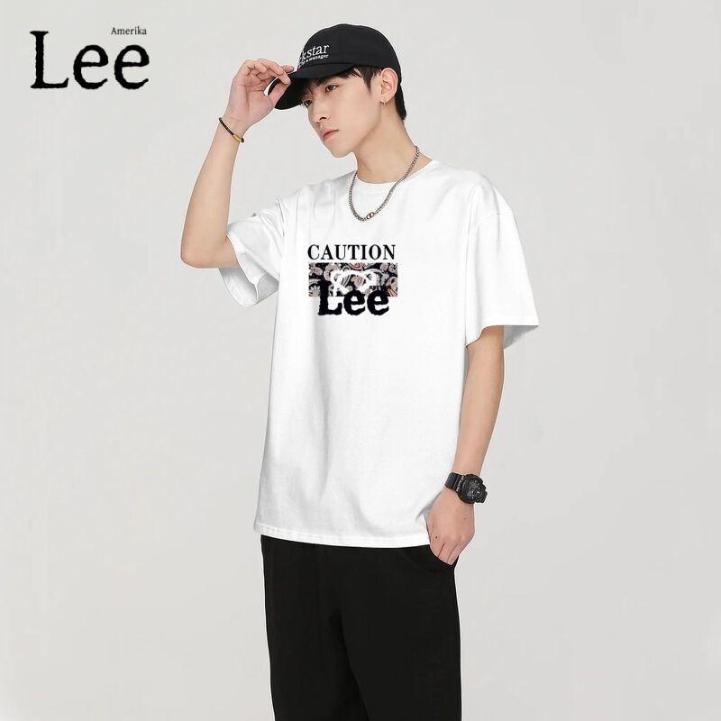 [HOT] Lee Kaos T - Shirt Pria Model CAUTION, Bikin Gaya Lebih Keren Bahan Adem dan Tahan Lama, Cocok