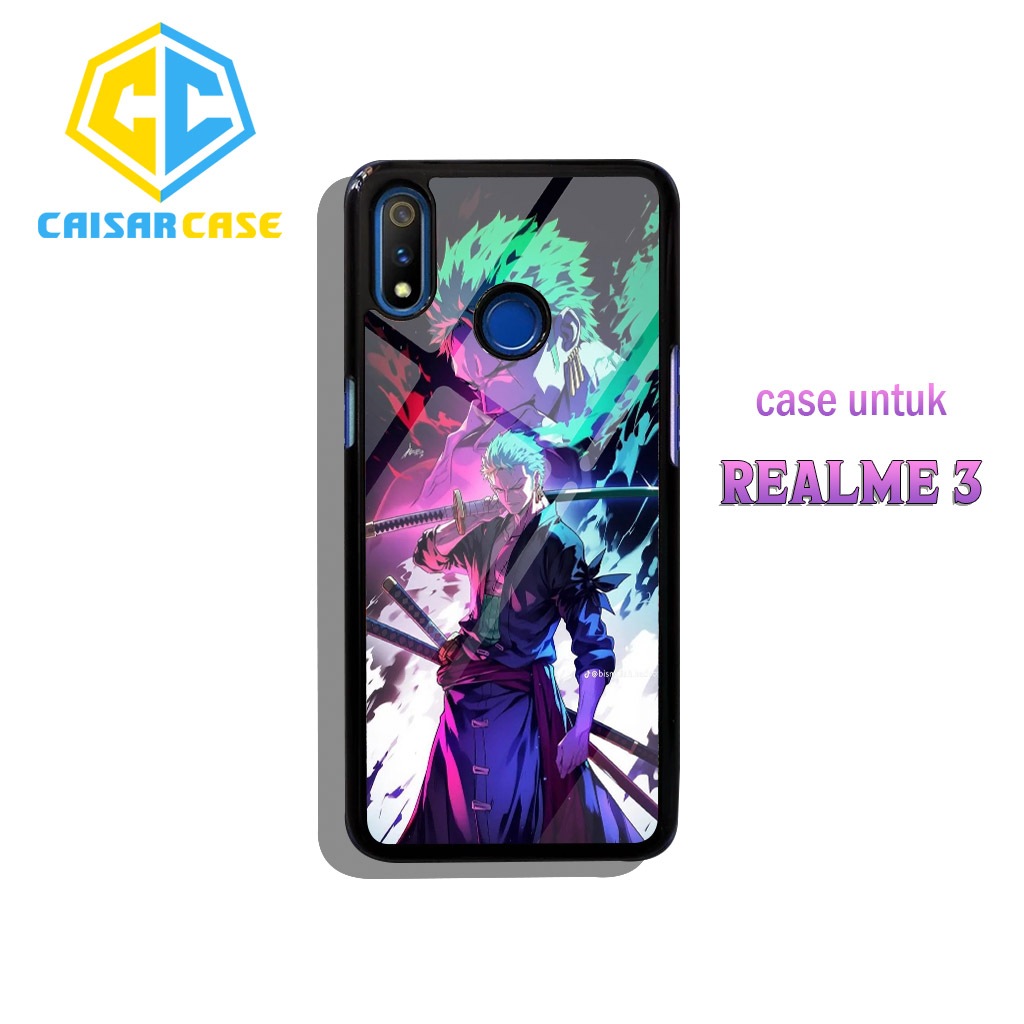 Case Hardcase REALME 3 Case [ ZORO ONE PIECE ] GLOSY 2D Case - Casing Handphone Untuk Pria , Wanita 