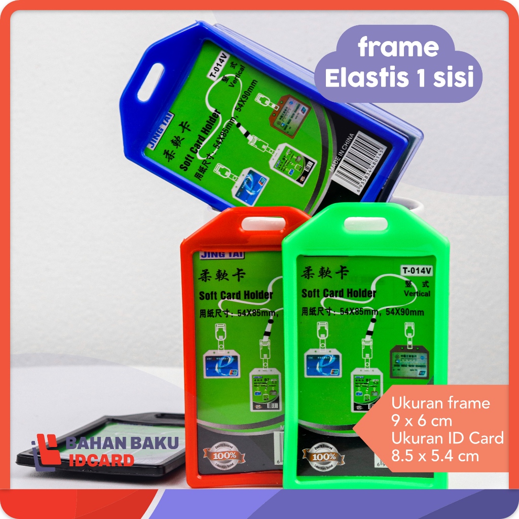 

Frame Casing Tempat ID Card Holder ELASTIS warna Potrait 1 SLOT KARTU T014 T 014