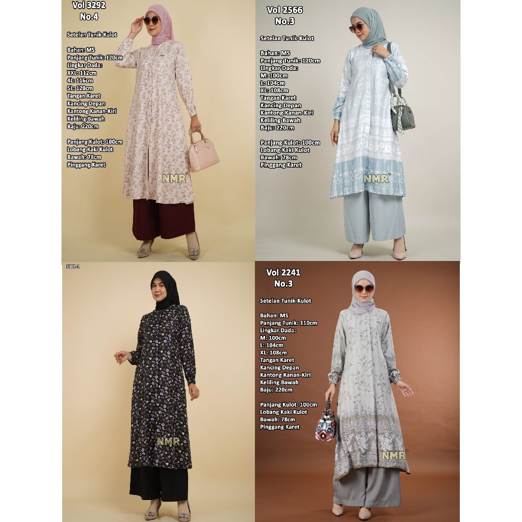 set stelan tunik kulot premium manggo stretch NMR by Namira standar hingga jumbo
