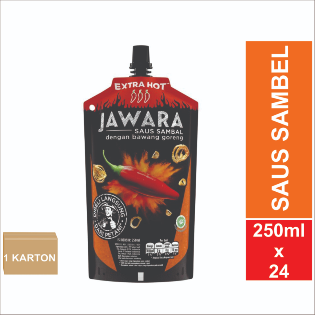 

JAWARA SAUS SAMBEL EXTRA HOT 1 KARTON 24X250ML ORIGINAL