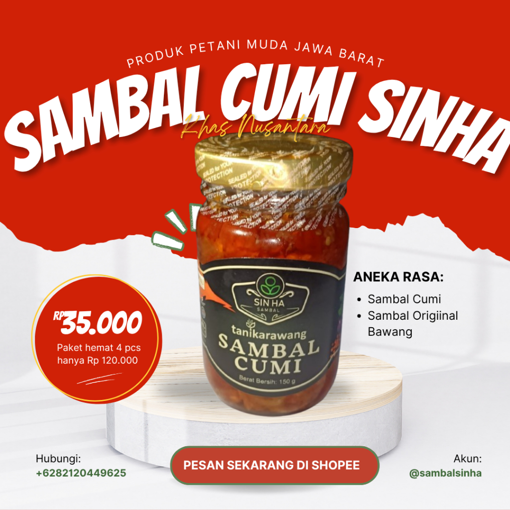 

Sambal Cumi SINHA – Pedas Nampol, Cumi Asli Berlimpah