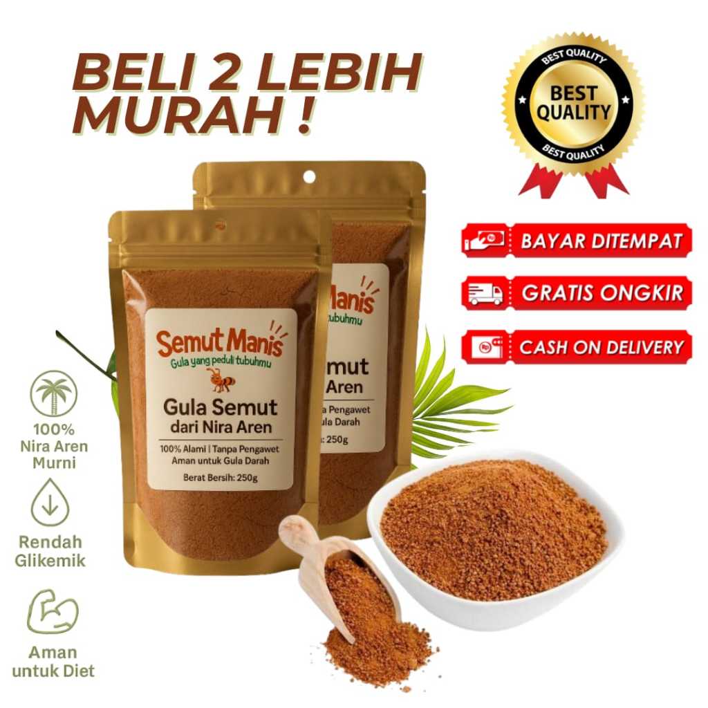

Gula Semut PREMIUM PAKET HEMAT ISI 2 Gula Aren Alami
