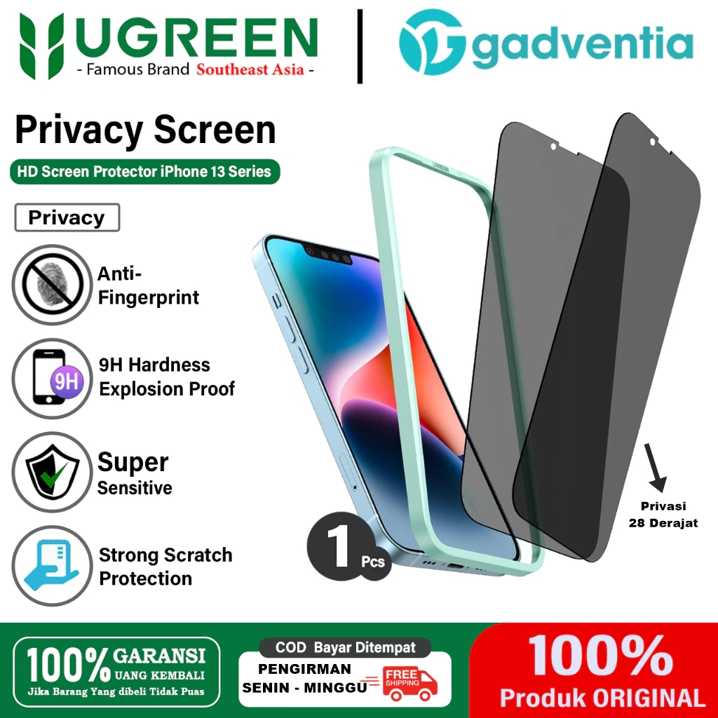 UGREEN Anti Spy Tempered Glass Privacy Screen iPhone 13 13 Pro Max 13 Pro HD Screen Protector 1 Pcs