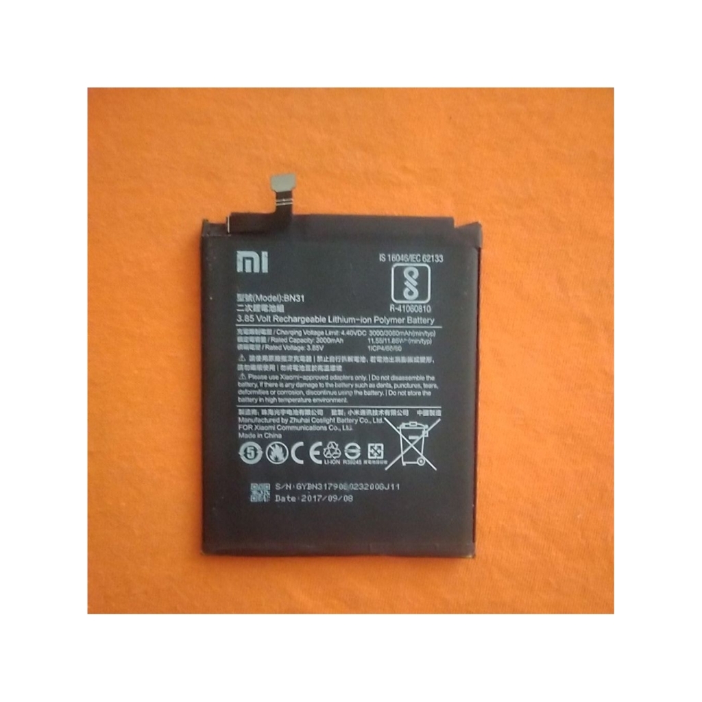 BATERAI BATRE BATERAY XIAOMI REDMI MI A1 MODEL BN31 FUNGSI NORMAL ORIGINAL COPOTAN LANGSUNG