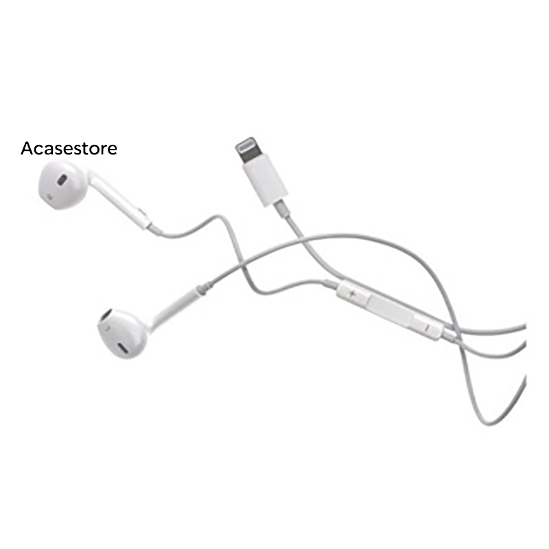 Earphone With Lightning Headset Hf Handsfree Ligthing Original Cabutan Compatible For Iphone 7 8 7+ 