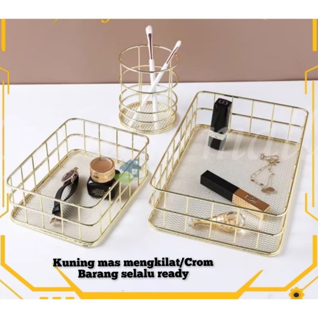 tempat scincare /rak serbaguna bahan besi kuning mas alsi