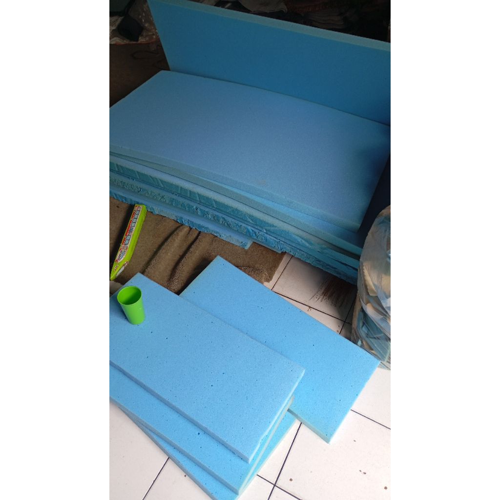 spon busa biru 4cm×70cm×120cm, busa padat tambahan jok motor mobil, apons jok motor mobil.