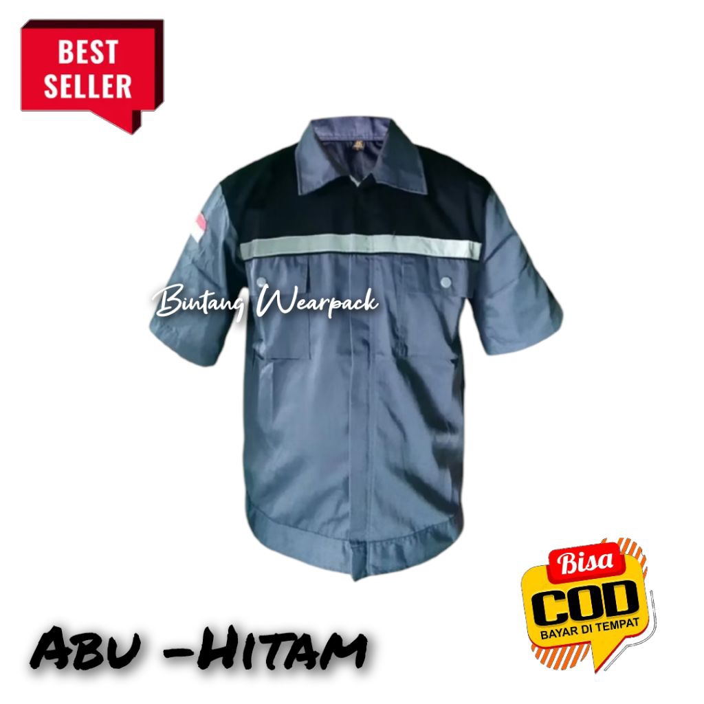 wearpack model lengan pendek/wearpack atasan lengan pendek/kemeja safety/wearpack safety lengan pend