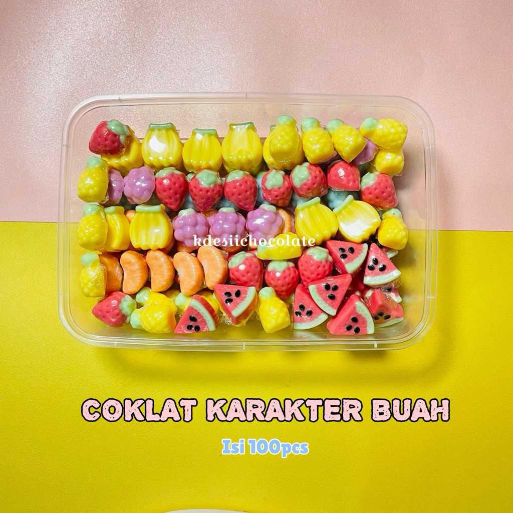

cokelat karakter buah isi 100pcs | premium | cemilan viral