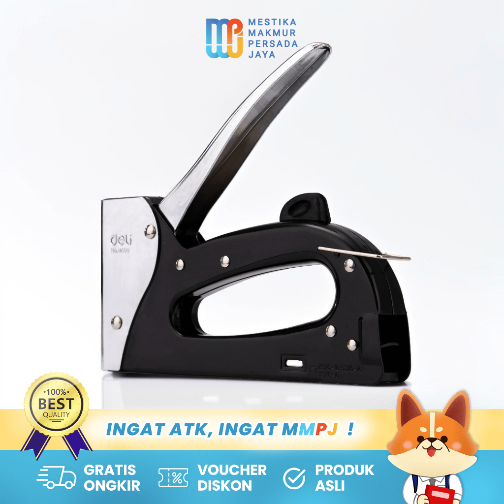 

Deli Tacker Gun – Stapler Besar Heavy‑Duty 10 mm Full Metal dengan Safety Lock E4600