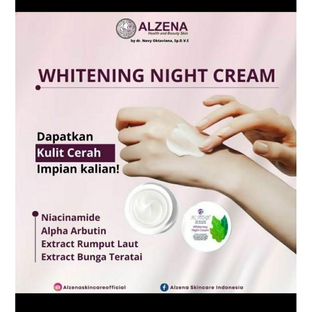 TERAMPUH  VARIAN KRIM MALAM (ALZENA SKINCARE) 100% ORIGINAL