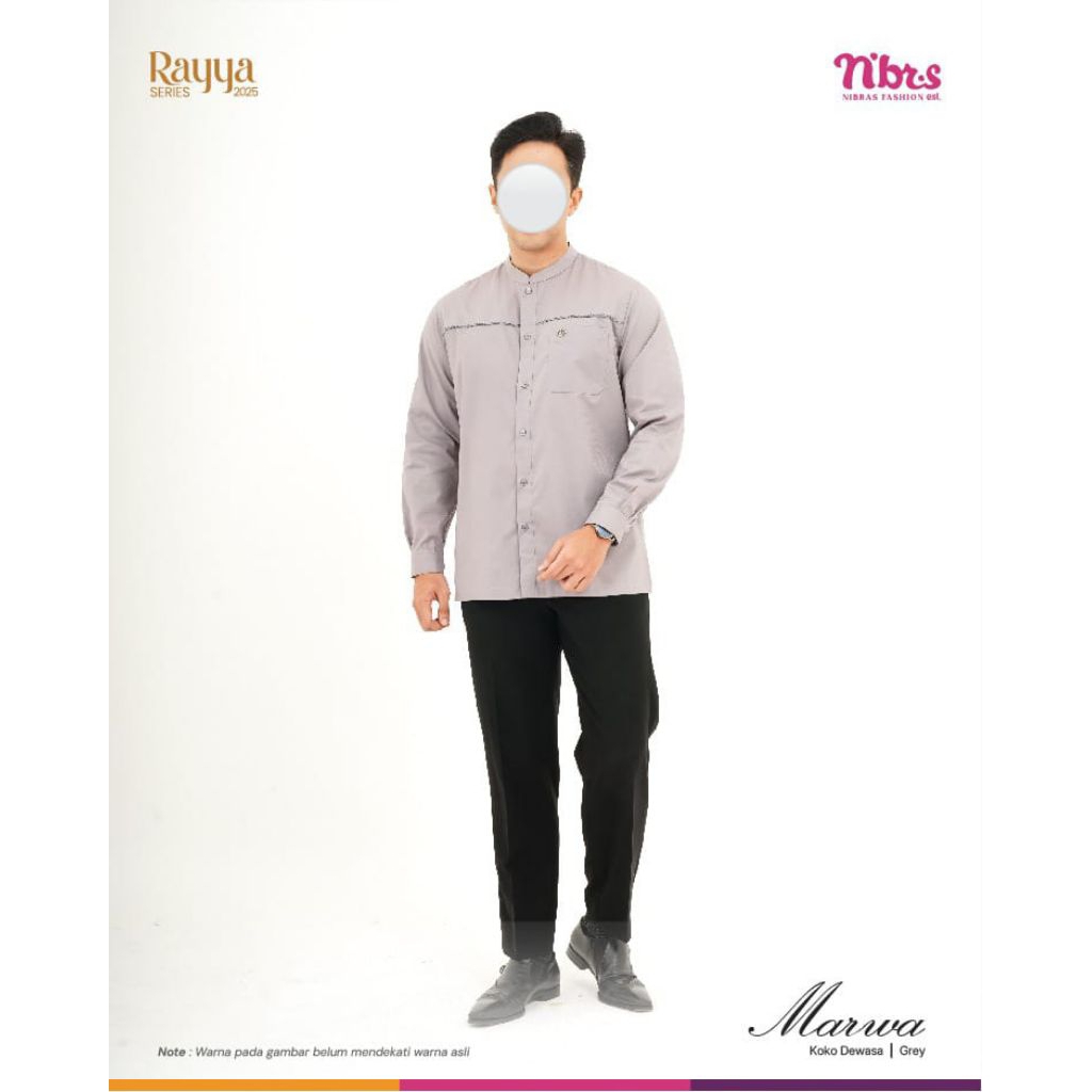 MARWA KOKO GRAY NIBRAS/KOKO LENGAN PANJANG COCOK UNTUK PRIA