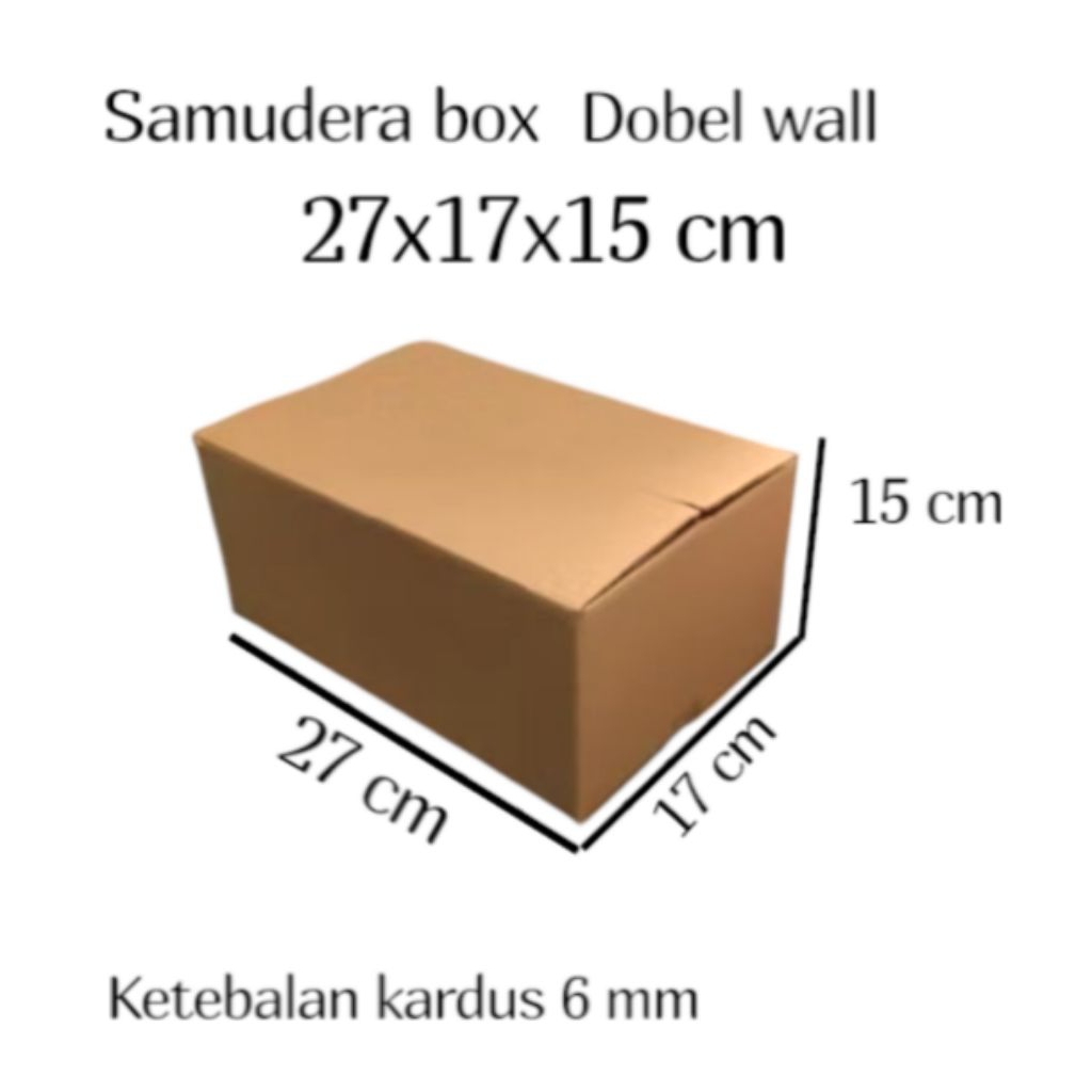 

kardus box uk .27x17x15 cm ( dobel wall ) polos