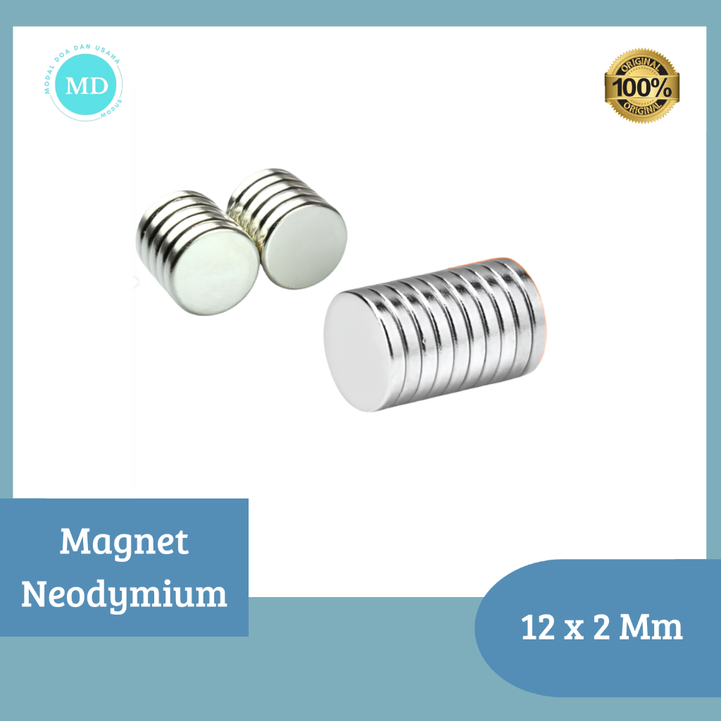 Magnet Neodymium (Magnet Putih) bulat 12x2 mm