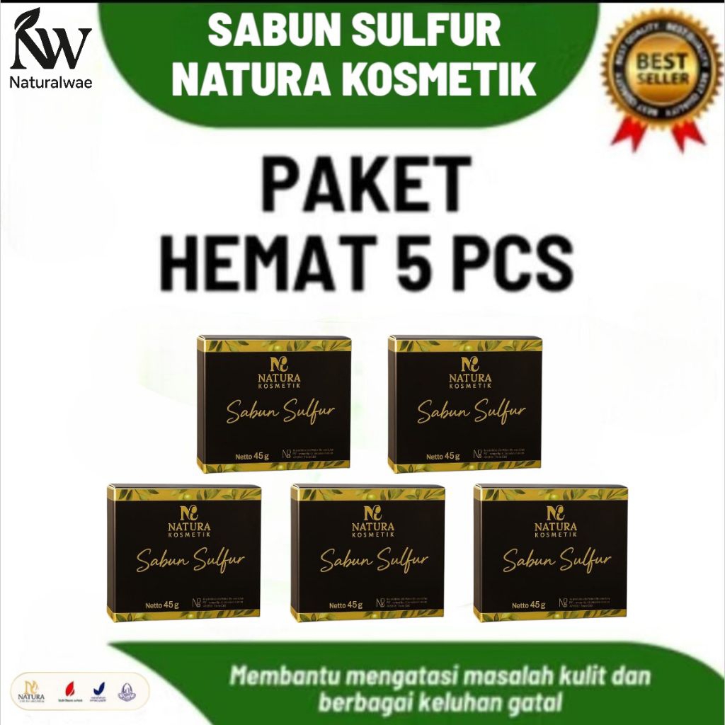 Sabun Gatal Kulit & Eksim – Sabun Sulfur Alami untuk Kulit Sensitif dan Gatal Paket Hemat 5 PCS