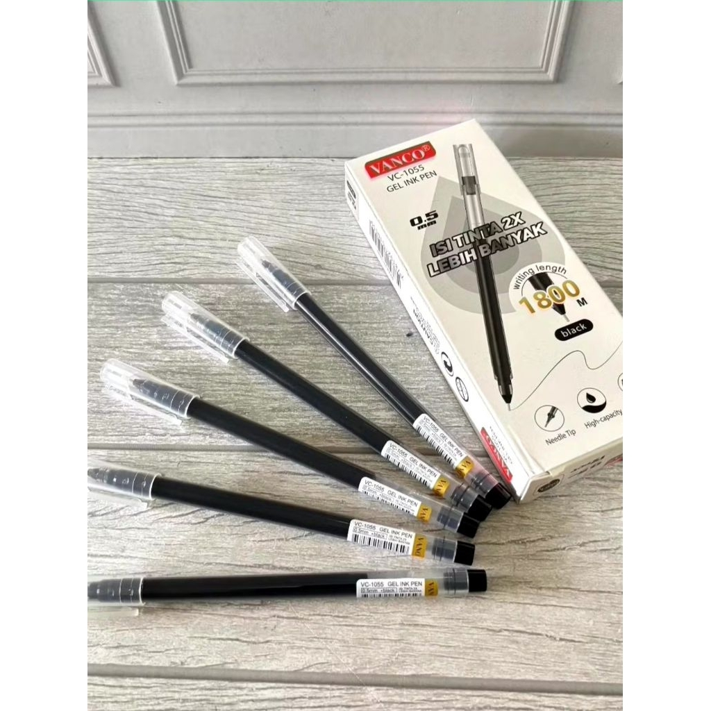 

SELUSIN (12 PCS) Pulpen Gel Vanco VC-1055 0.5mm Gel Pen Vanco VC-1055 0.5mm