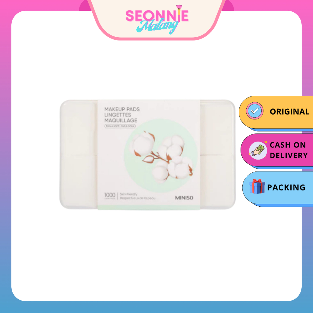 Kapas Miniso 1000 Tipis Pembersih Wajah Make Up Free Box