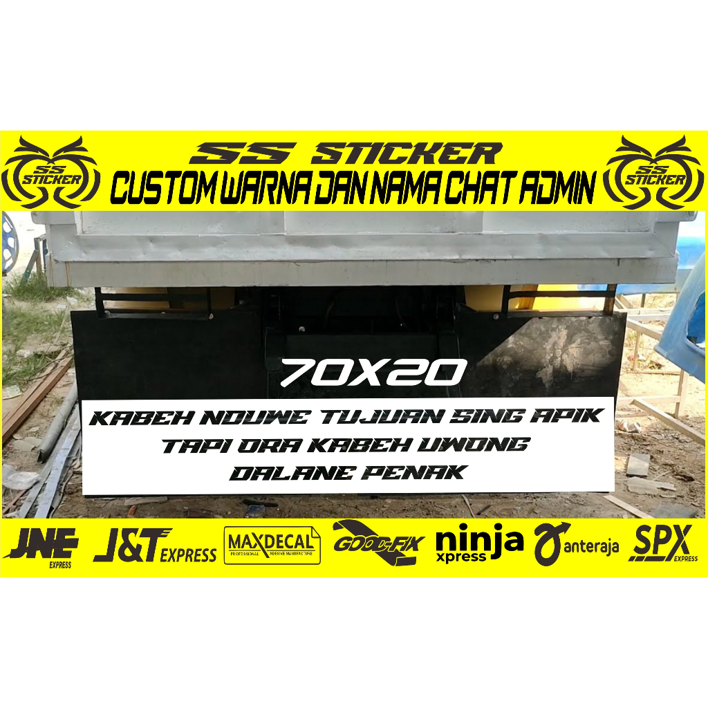 STIKER STIKER Karpet Truck tulisan cusom warna atau nama