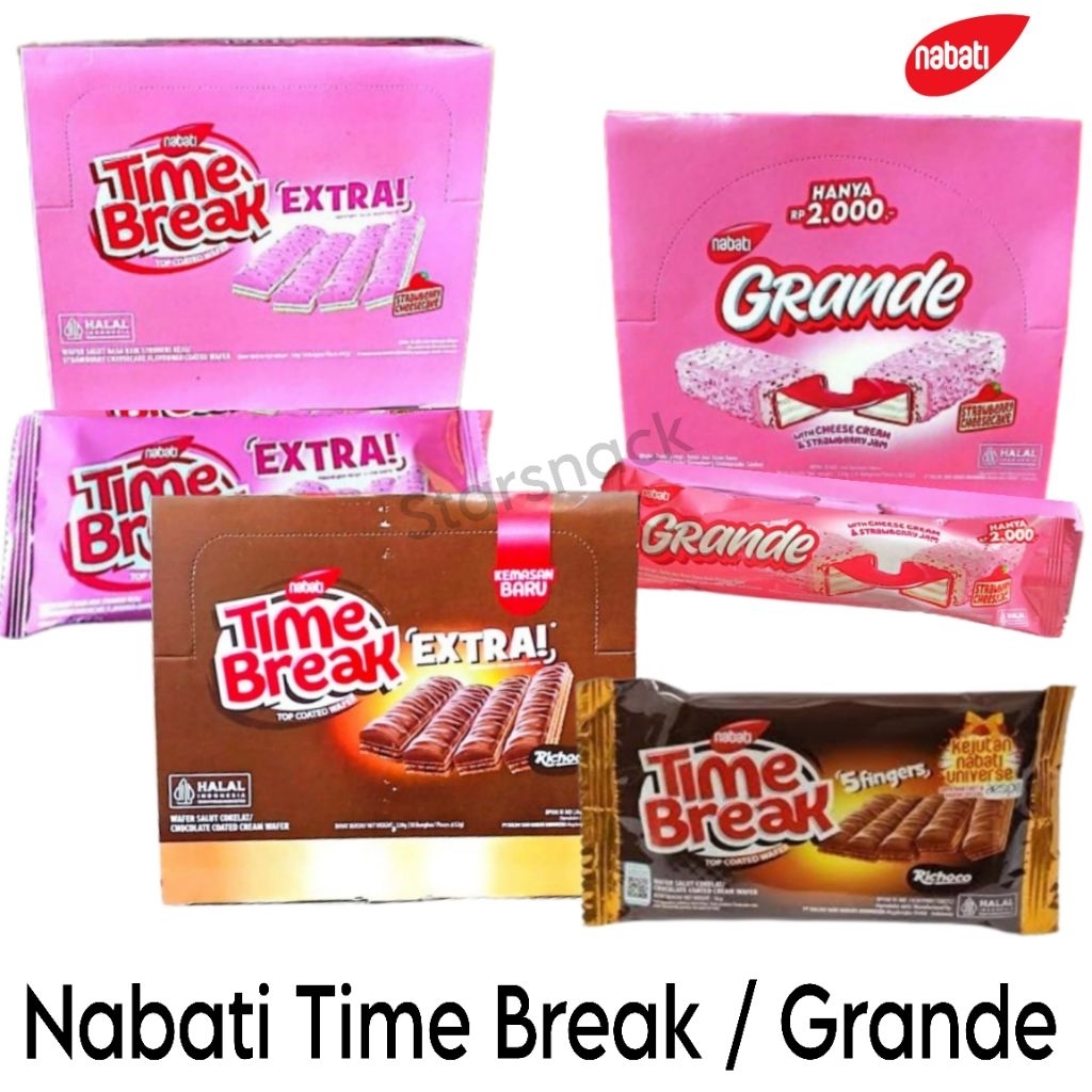 

Nabati Time break coklat / Grande stroberi cheesecake isi 10pc / kotak