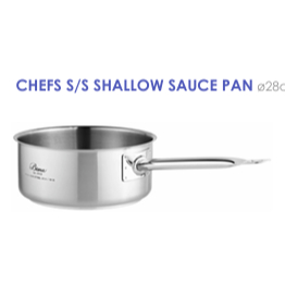 BIMA Chefs Professional Kitchenware SHALLOW SAUCE PAN (body only) - SUS 304 3-Ply Base Cookware with
