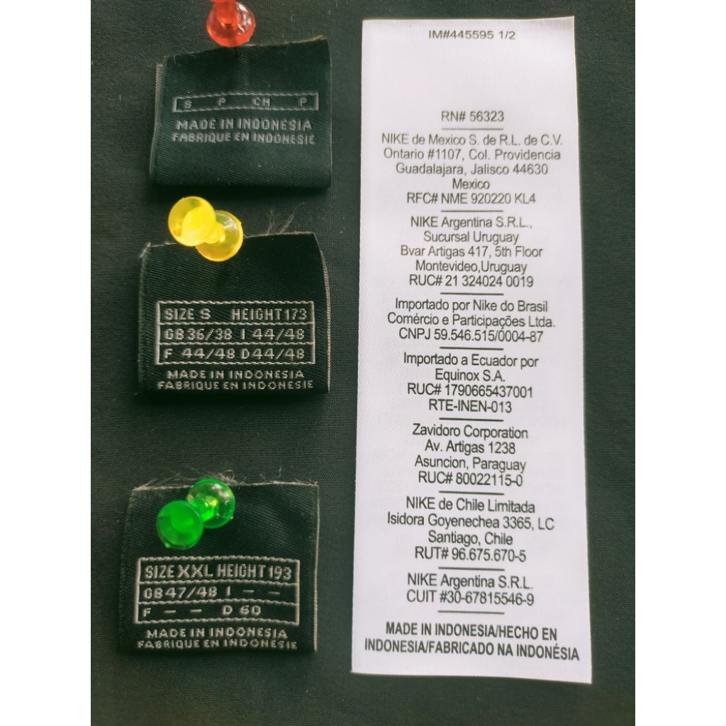 

label merek & wash brand label (main+wash care misc) tag nike