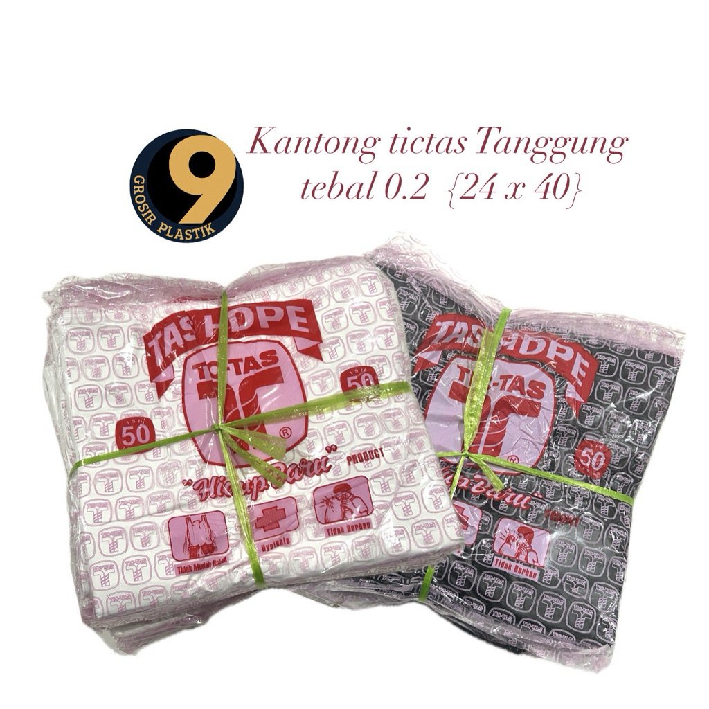 Kresek Tic Tas HDPE Plastik 02x24 Hitam & Putih