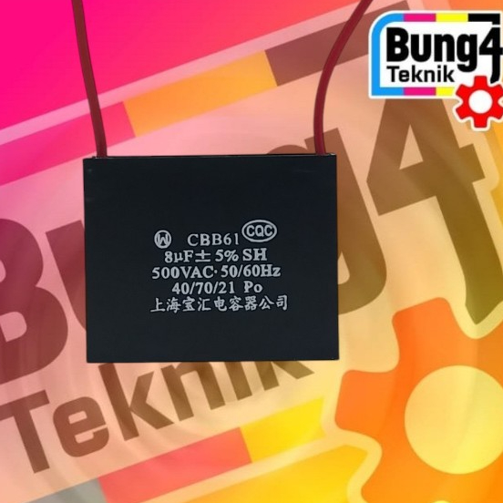 KOMPONEN ELEKTRONIK KAPASITOR CBB61 8uF 500V