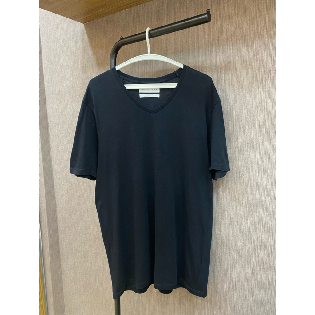 ZARA MAN V-Neck Black T-Shirt original