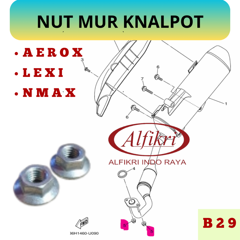 B29 Nut Mur Knalpot Aerox Lexi Nmax
