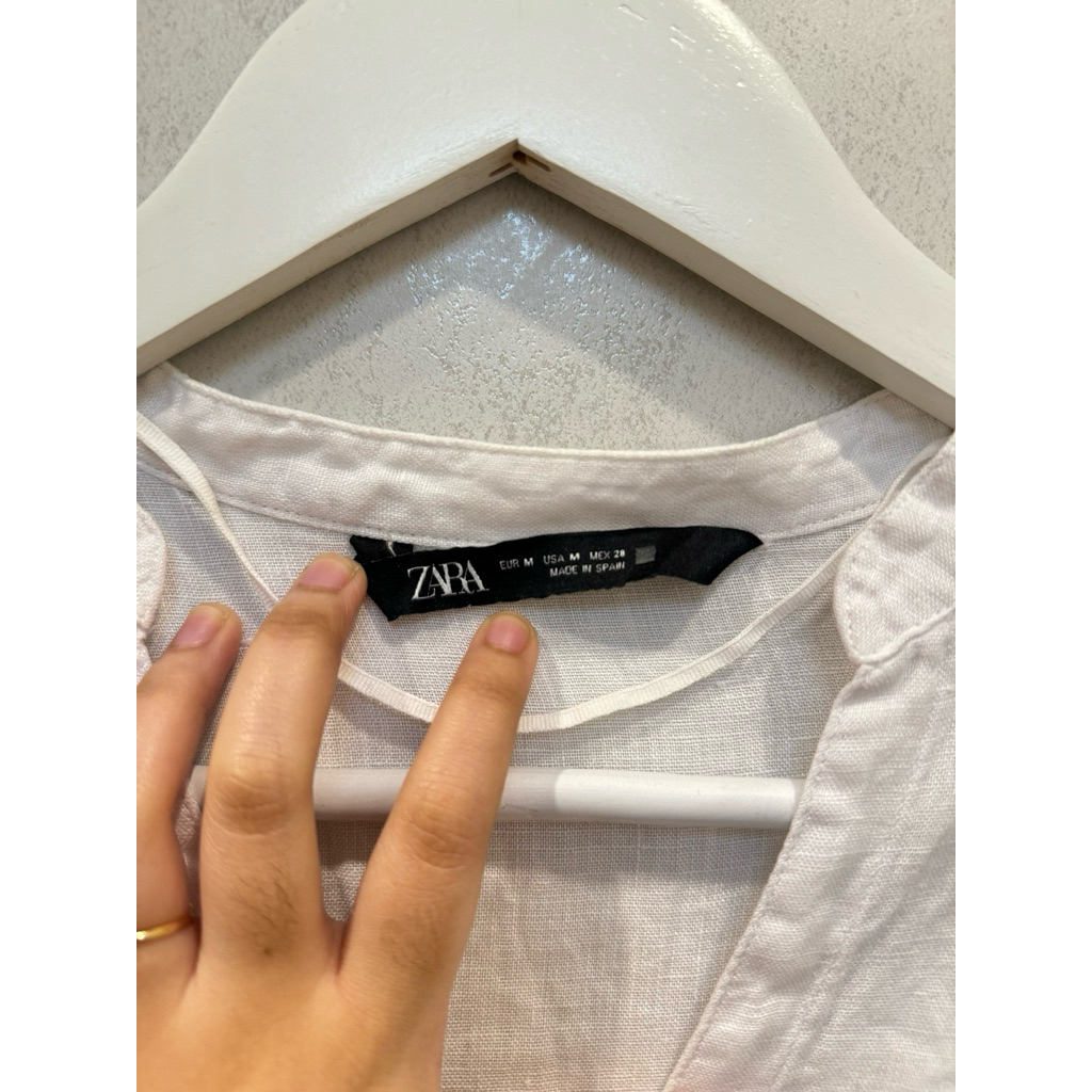 zara white blouse