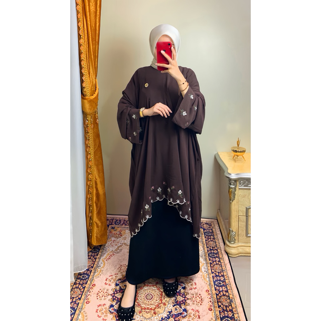 Amira Tunik / Tunik Bordir / Bahan Crinkle Premium / Tunik kekinian