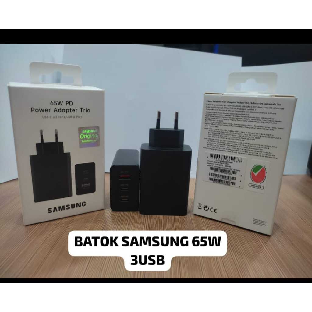 BATOK SAMSUNG 65W 3 USB ORIGINAL 100%