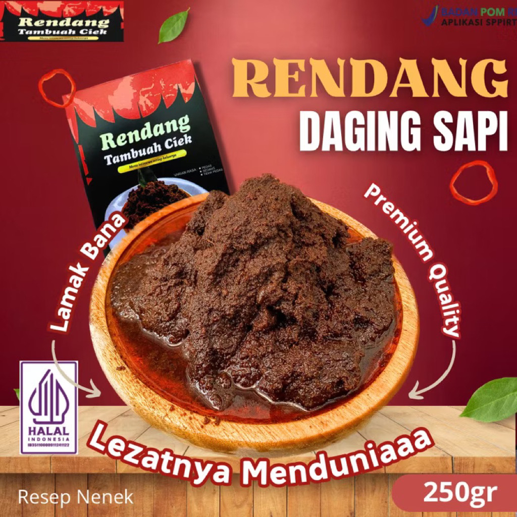 

Rendang Padang Asli Premium Daging Sapi - Rendang Tambuah Ciek - Best Seller