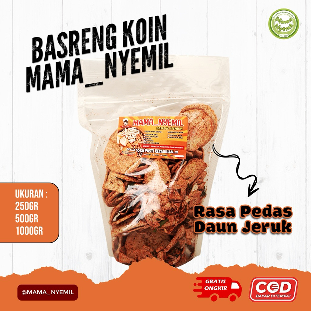 

BASRENG KOIN PEDAS DAUN JERUK 500GR-CEMILAN LEZAT DAN PEDAS