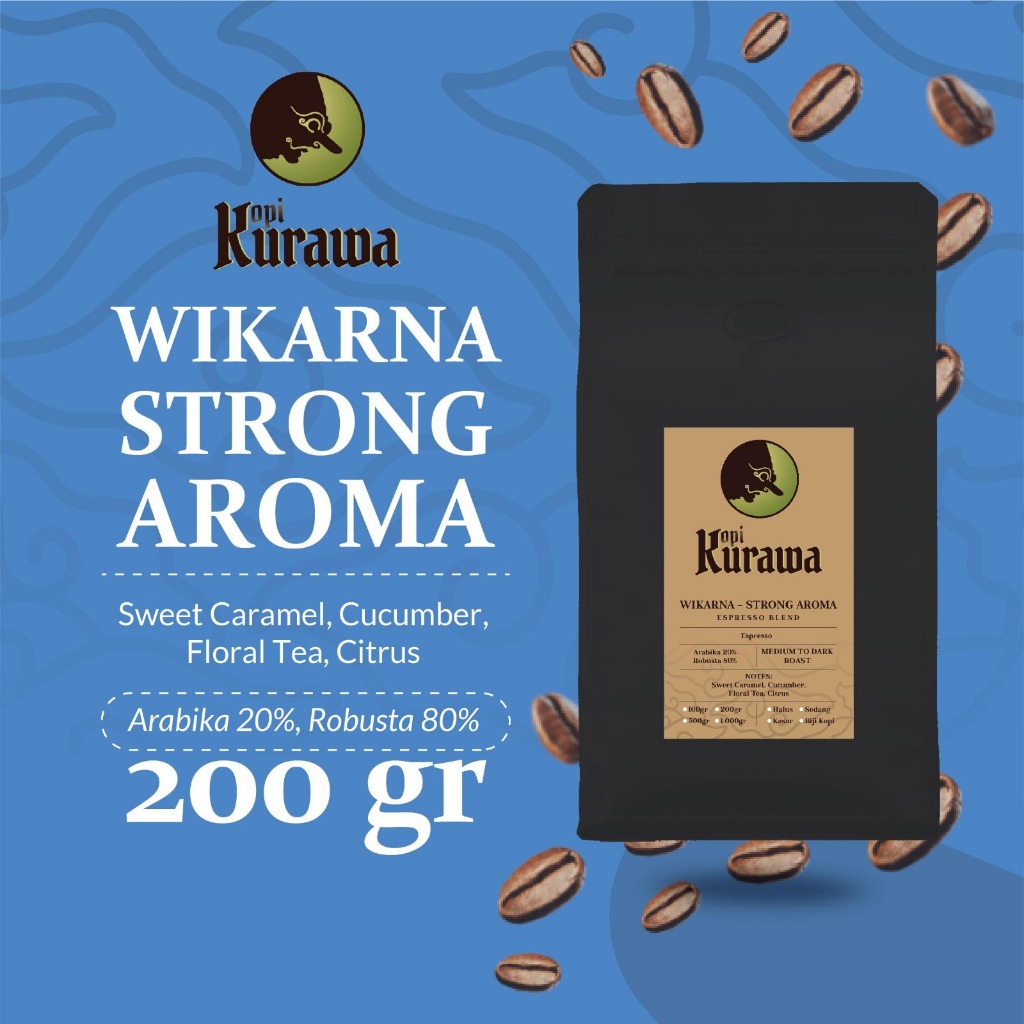 

Kopi Espresso Blend Wikarna 200gr Strong Aroma Coffee Bean Biji Bubuk