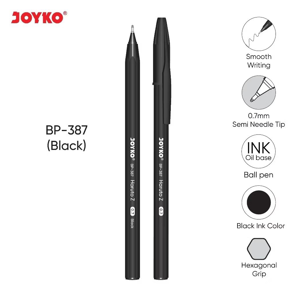

Ball pen pulpen pena joyko BP-387 0.7mm BLACK